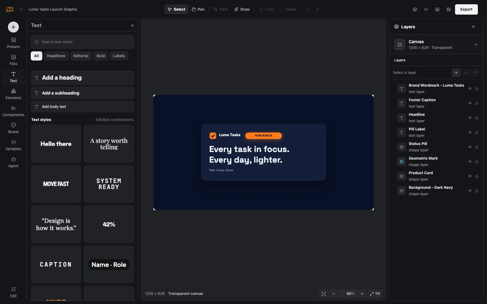 JsonCut image studio with a real project open