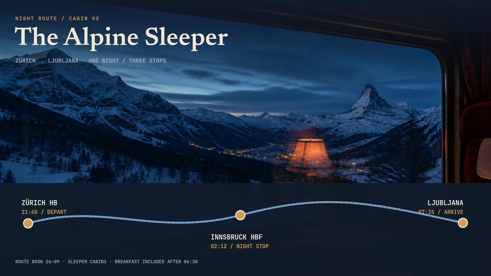 Alpine Sleeper route book visual preview
