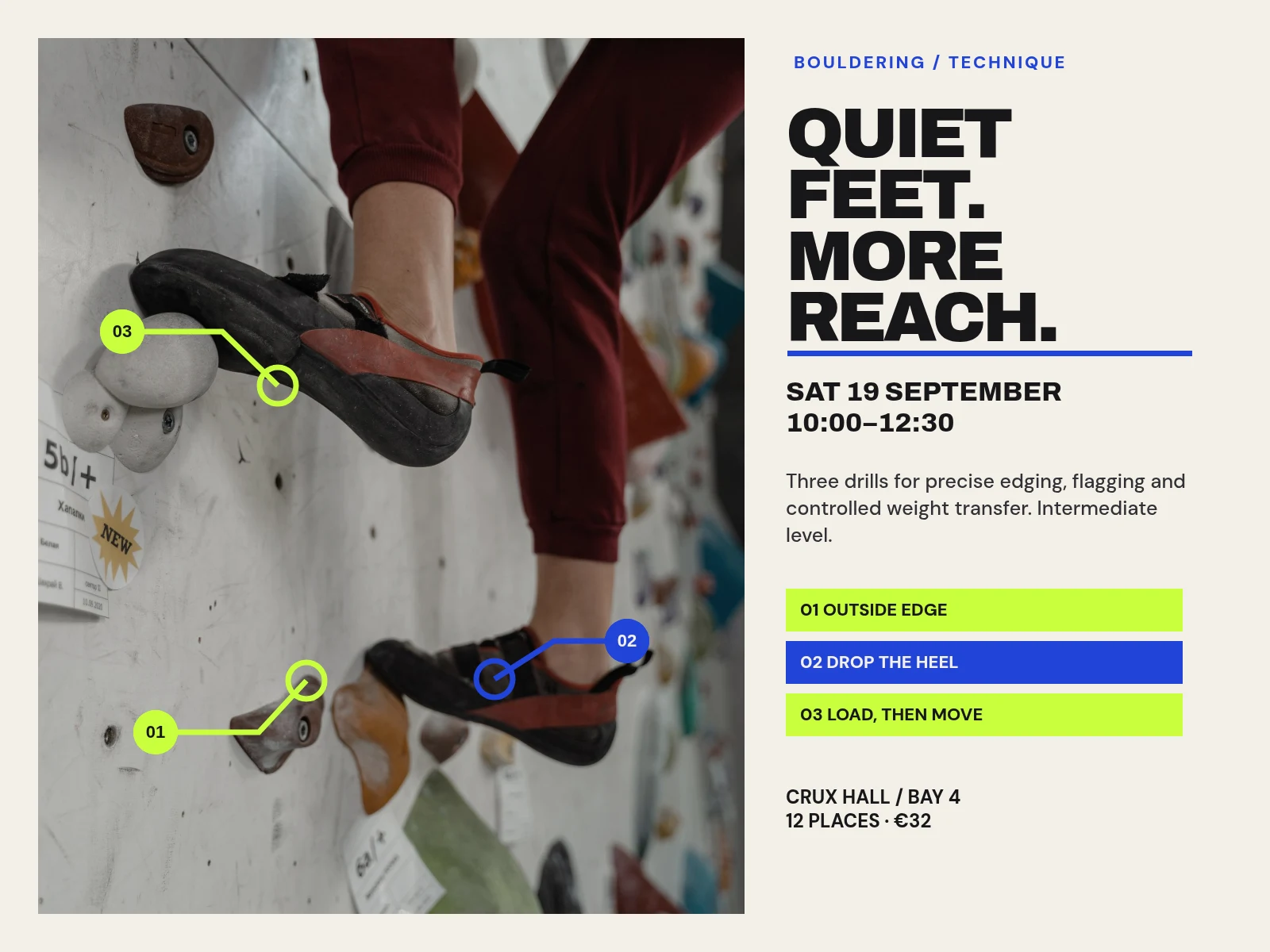 Crux footwork clinic visual preview