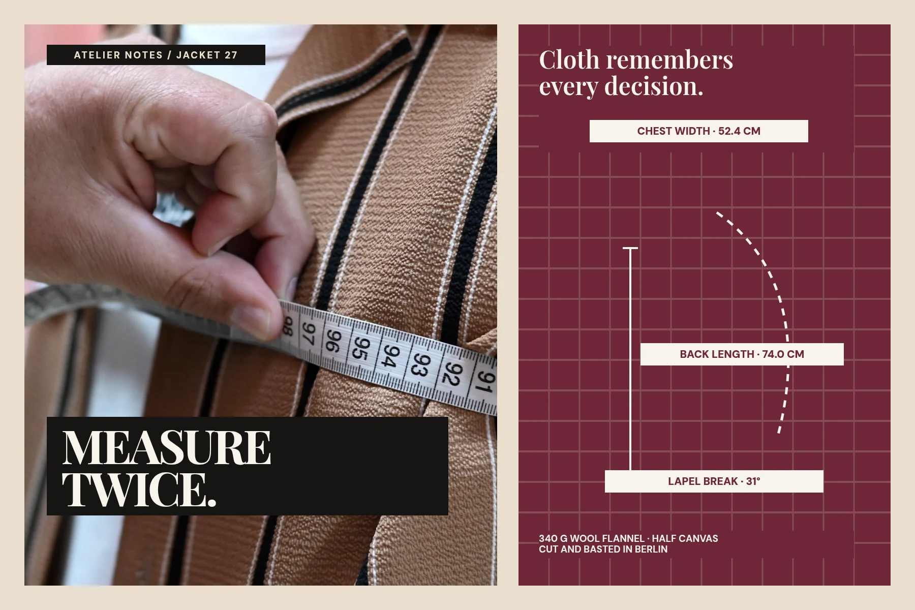 Measure twice tailoring editorial visual preview